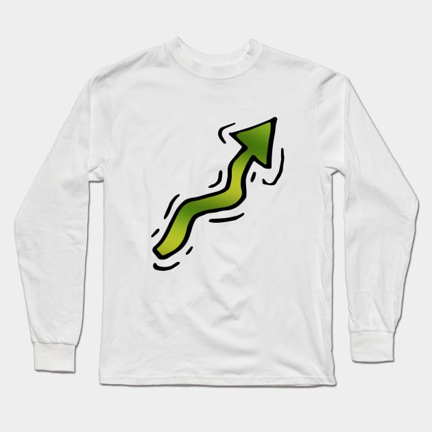 Green Moving Arrow Long Sleeve T-Shirt by VANDERVISUALS